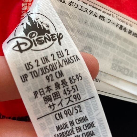 Disney Girls Minnie Mouse Red/Black Fleece Zip Up Hoodie, Mouse Ears, 2T - Picture 14 of 16